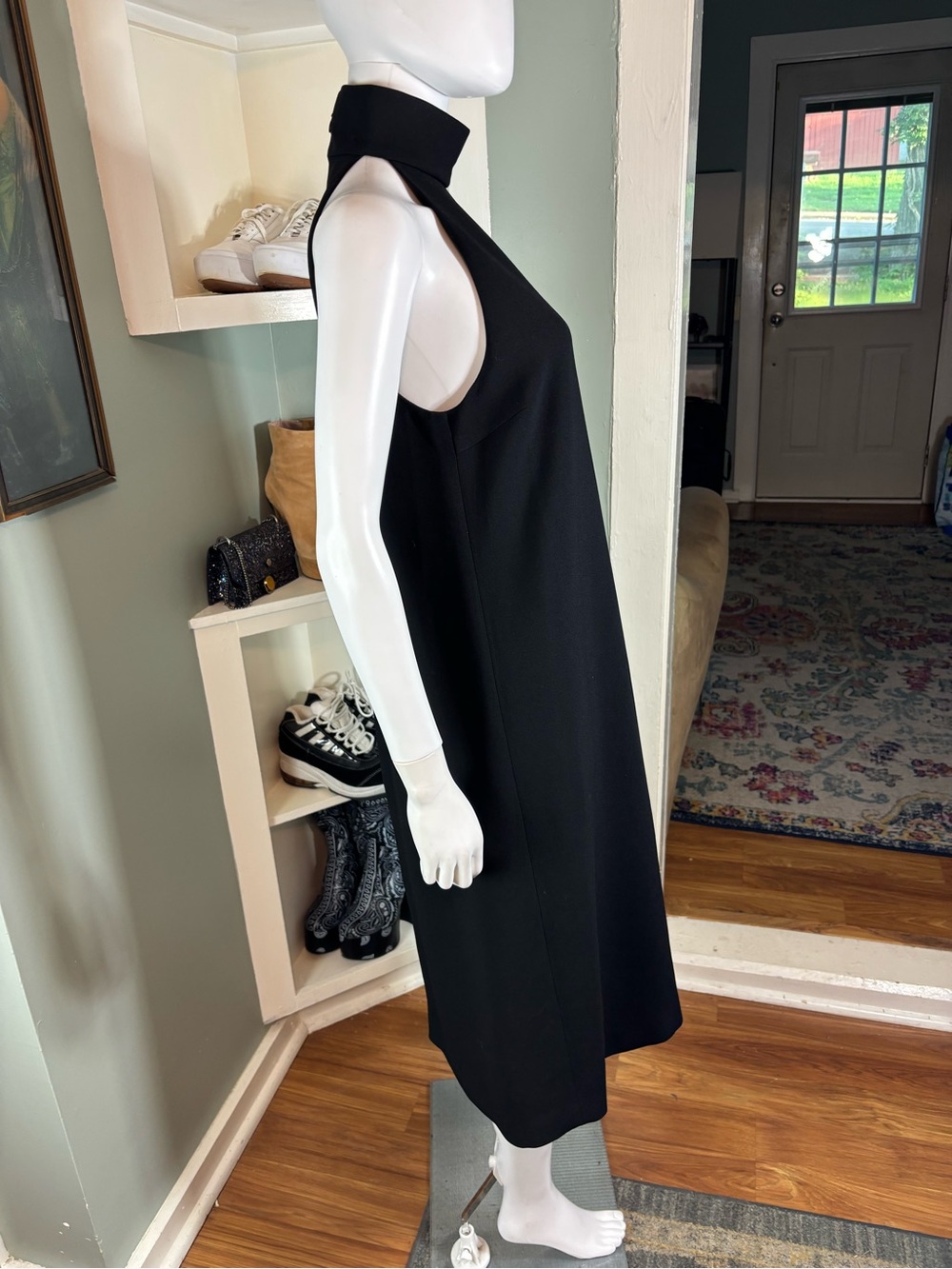 Vintage Y2K KORS Michael Kors Minimalist Turtleneck Midi Shift Dress Wool Blend - Picture 7 of 11